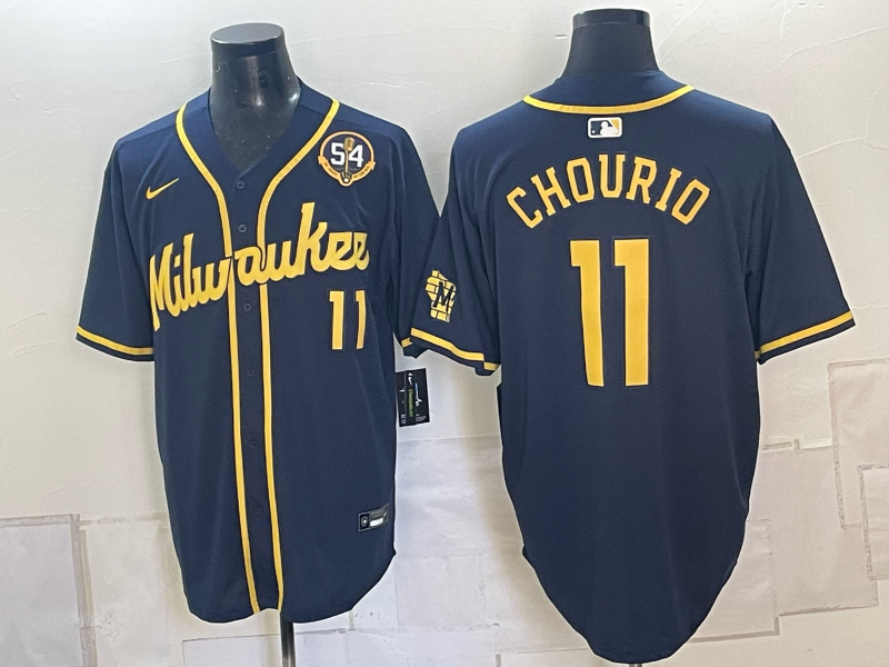 Men 2026 Milwaukee Brewers #11 Chourio blue Game Nike MLB Jersey 1015004->milwaukee brewers->MLB Jersey